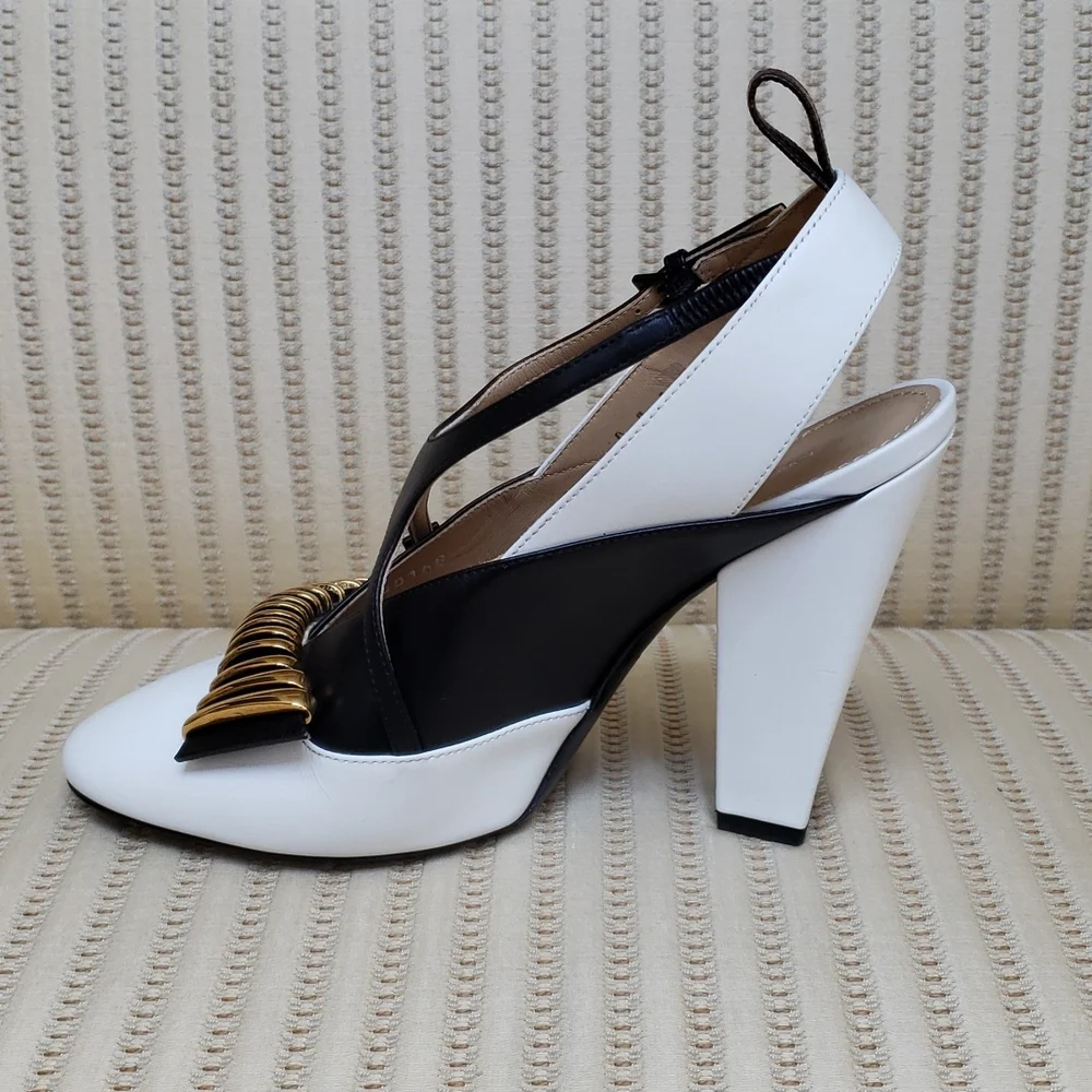 LOUIS VUITTON COLORBLOCK HEADLINE SLINGBACK PUMPS - Picture 6 of 14